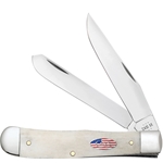 Smooth Natural Bone Trapper with Flag Shield 14090 - Engravable